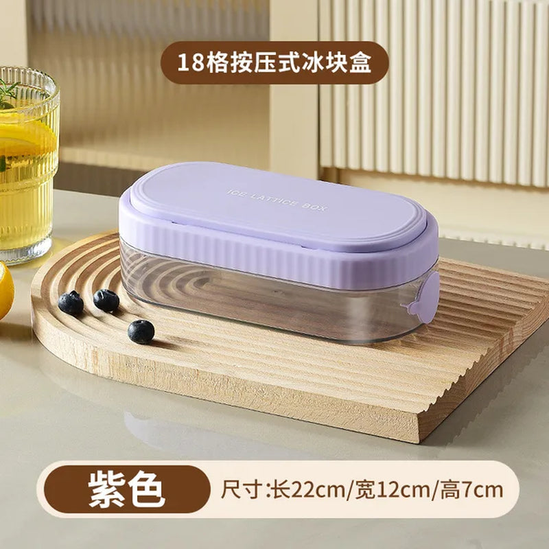Portable Silicone Press Type Ice Cube Tray – 8-Grid, DIY Water Injection