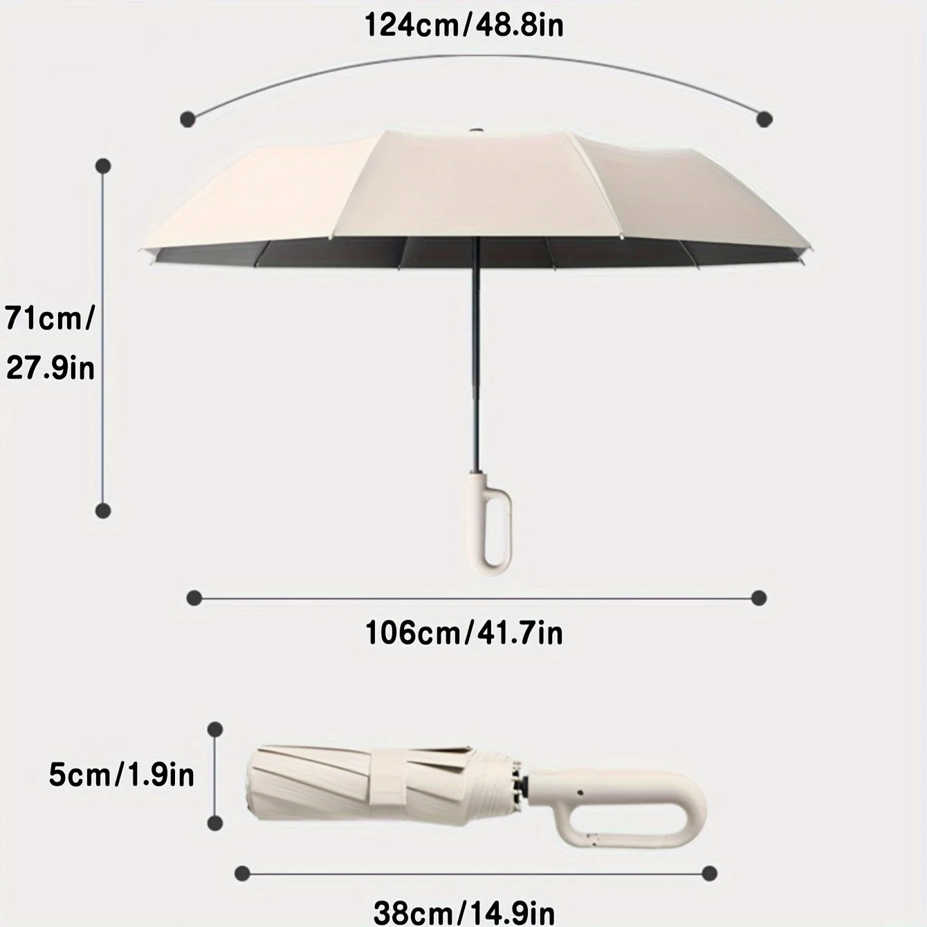Windproof 30-Bone Automatic Folding Umbrella