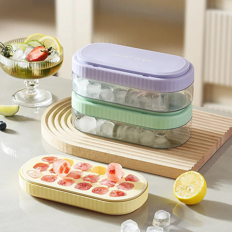 Portable Silicone Press Type Ice Cube Tray – 8-Grid, DIY Water Injection