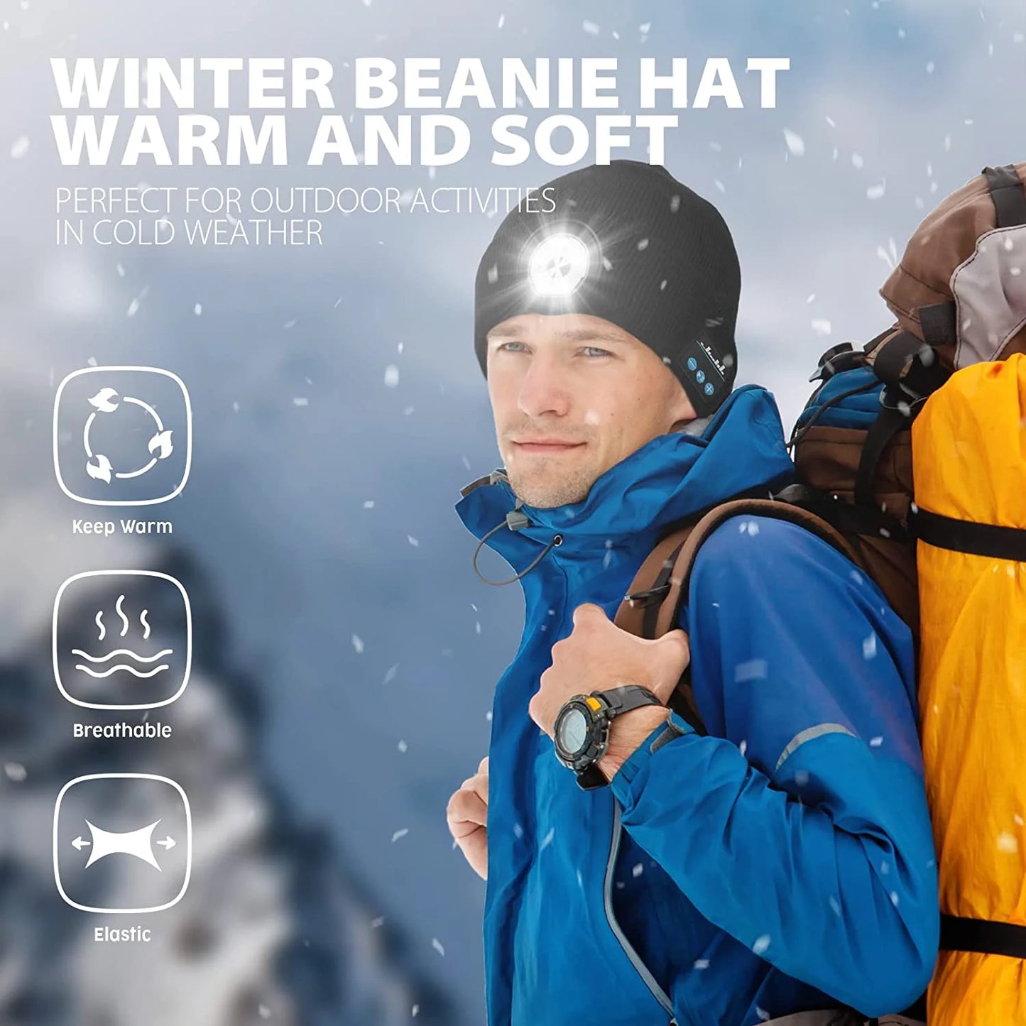 Bluetooth LED Beanie – 2-in-1 Winter Hat for Men & Women