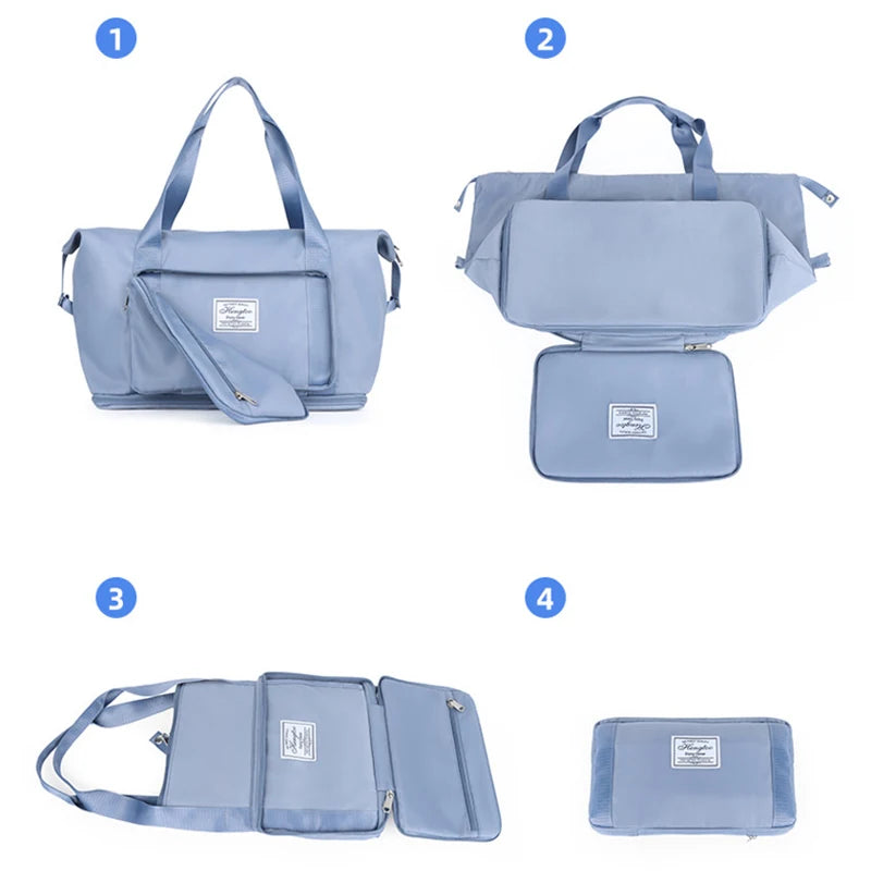 Large Capacity Foldable Travel Bag – Waterproof, Expandable Organizer